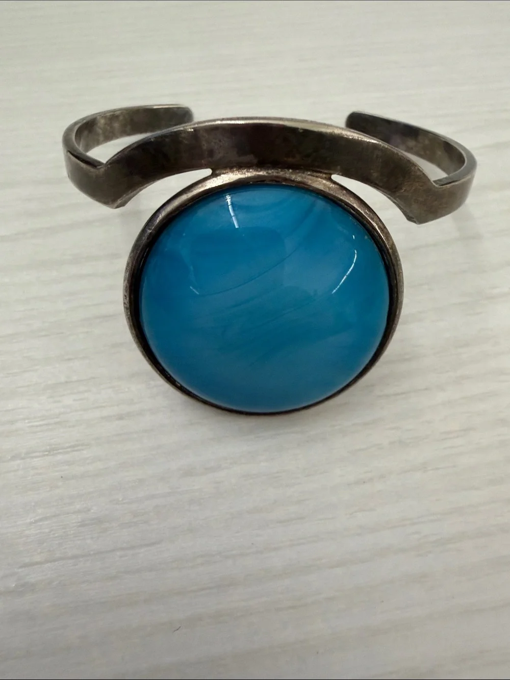 Unbranded Blue Fashion Wrist Cuff with Round Accent